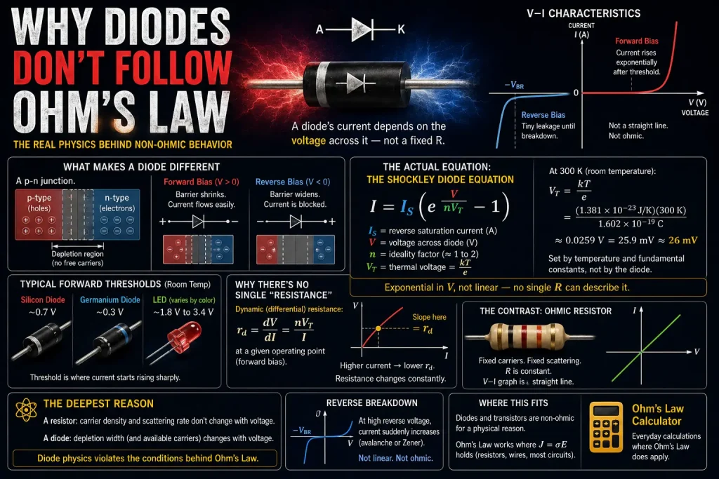Why Diodes Don't Follow Ohm's Law